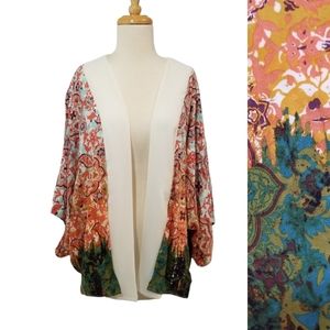 {Wanderlux} Women's Mixed Print Open Cardigan or Kimono in Size XL